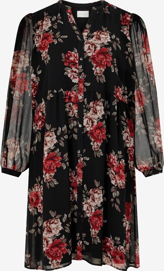 Vila Curve Robe-chemise 'Amione' en vert pastel / rose ancienne / rouge / noir, Vue avec produit