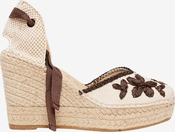 Alhamas - Sandalias 'Alpargata Cuña 10 cm' en beige: frente