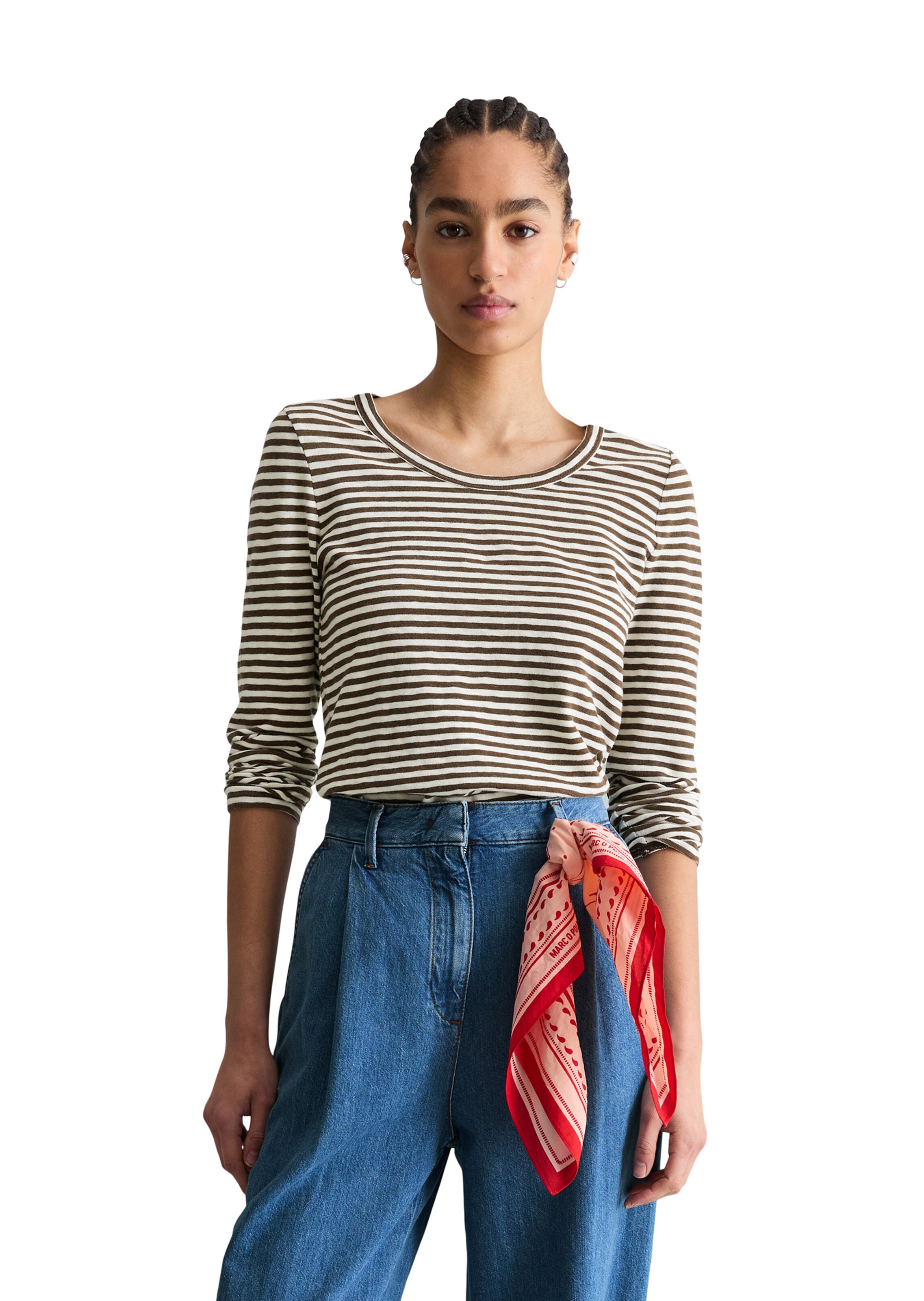 T-shirt Marc O'Polo DENIM en marron : devant