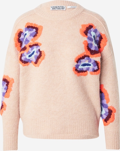 Megztinis 'Impossible1' iš Essentiel Antwerp, spalva – smėlio spalva / alyvinė spalva / oranžinė / raudona, Prekių apžvalga