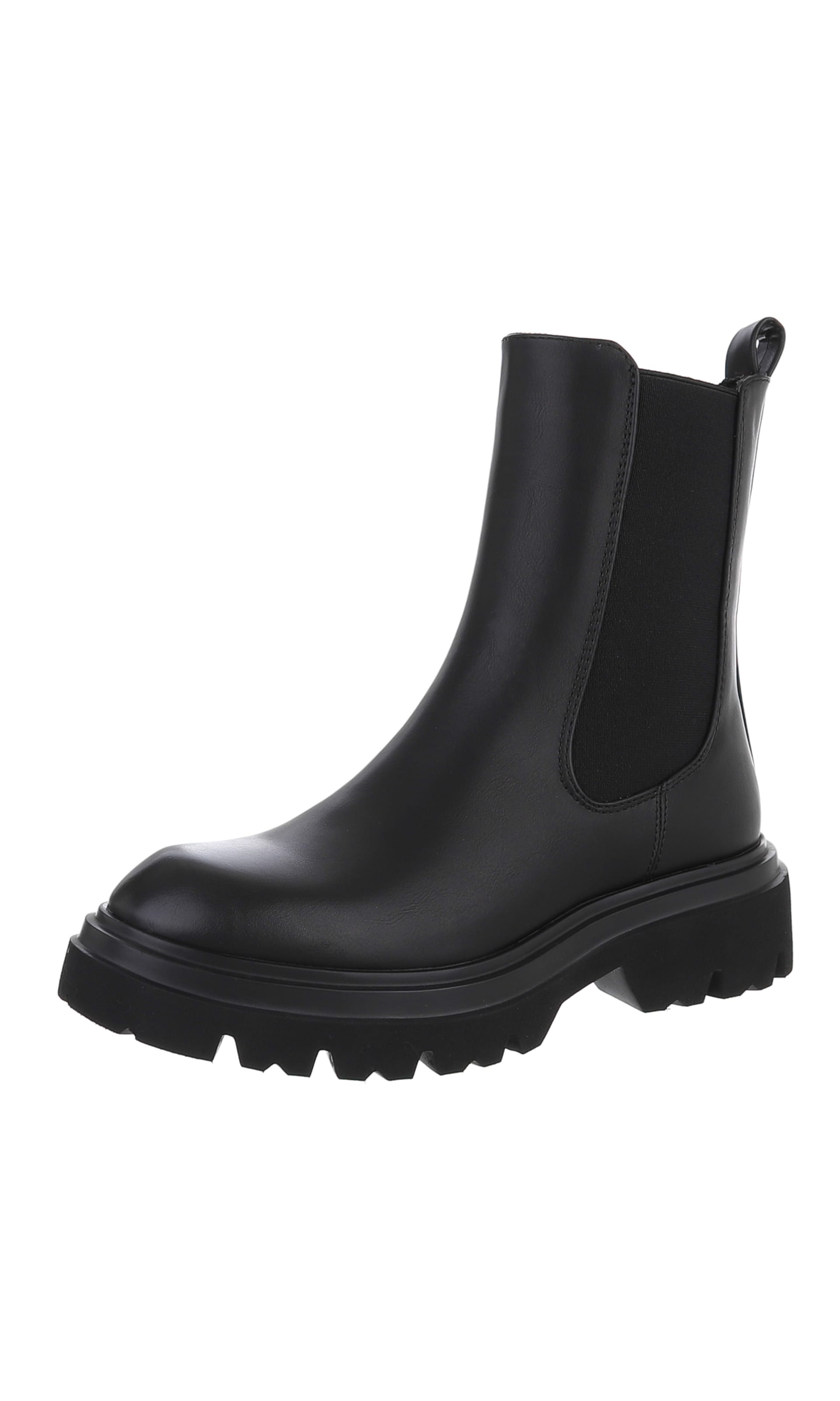 Ital-Design Chelsea Boots in Schwarz: Vorderseite