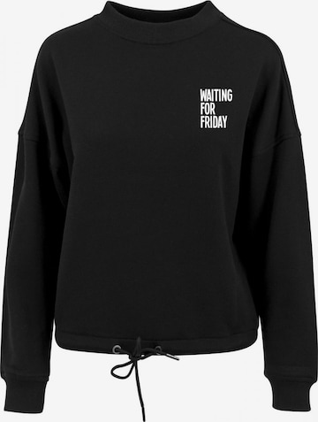 Merchcode Sweatshirt 'Waiting For Friday' in Black: front