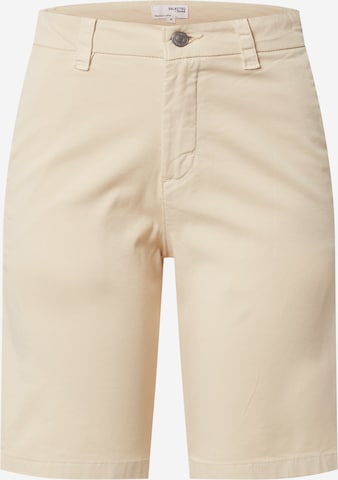 Regular Pantalon 'Miley' SELECTED FEMME en beige : devant