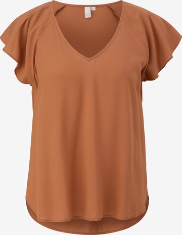 QS Blouse in Brown: front