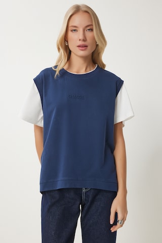 Happiness İstanbul Μπλουζάκι σε μπλε: μπροστά