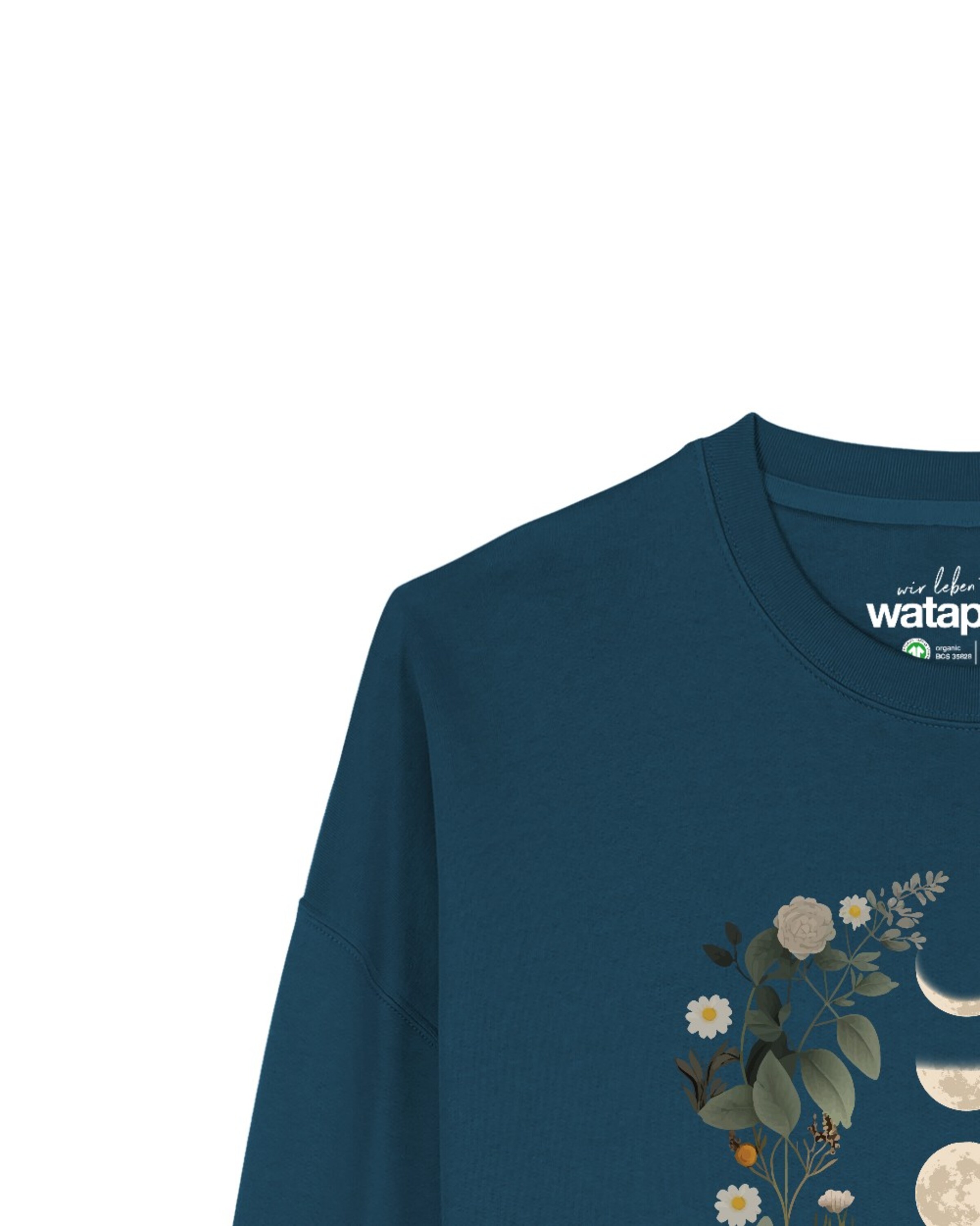 Sweat-shirt 'Moonphases & Flowers' Watapparel en vert
