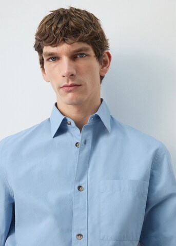 MANGO MAN Regular fit Button Up Shirt 'Marga' in Blue