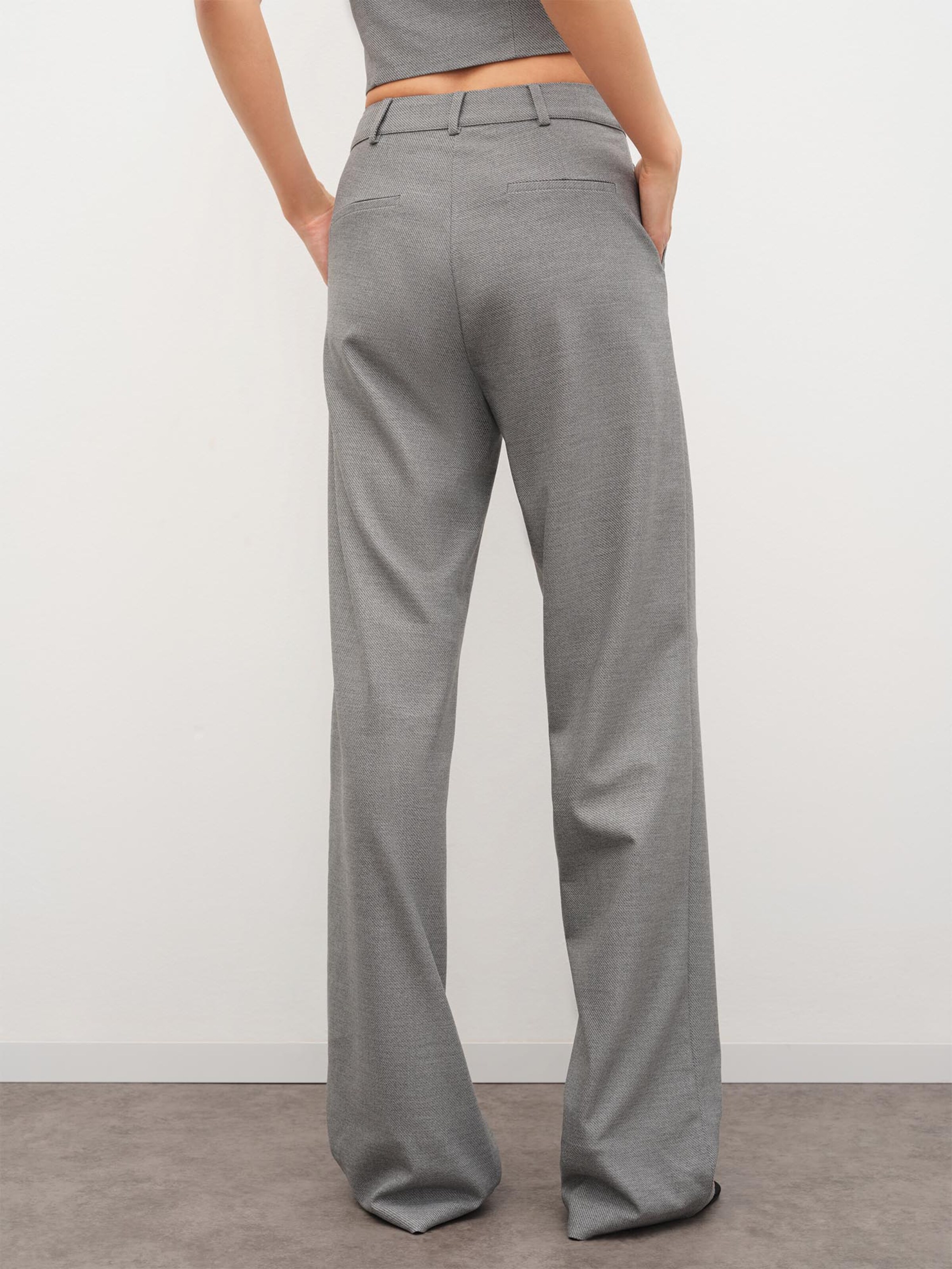 RÆRE by Lorena Rae Wide leg Pleat-Front Pants 'Donia' in Grey