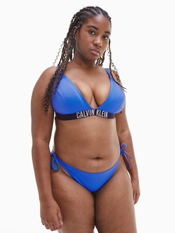 Calvin Klein Swimwear Plus Triangel Bikinitop in Blauw: voorkant