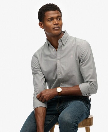 Superdry Slim fit Overhemd in Grijs