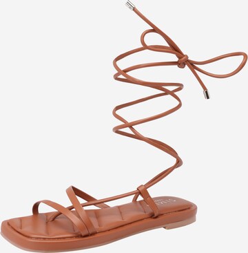 Simmi London T-Bar Sandals 'MARLEIGH' in Brown: front