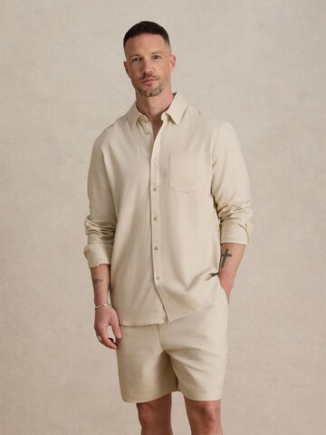 DAN FOX APPAREL Regular Fit Hemd 'Taha' in Beige: Vorderseite