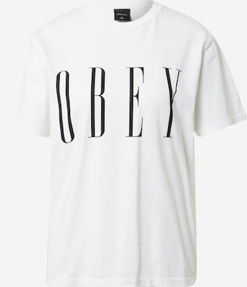 Tricou de la Obey pe alb: față