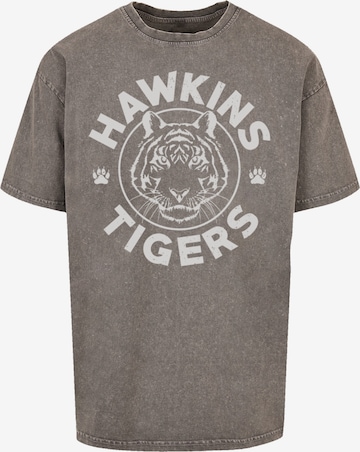 T-Shirt 'Stranger Things Hawkins Grey Tiger Netflix TV Series' F4NT4STIC en gris : devant