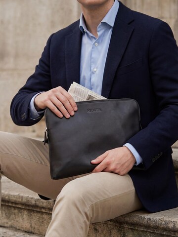 NEGOTIA Leather Laptoptas 'Mantle 14''' in Zwart