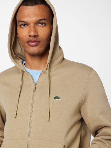 LACOSTE Zip-Up Hoodie in Brown