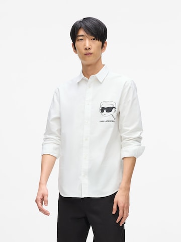 Karl LagerfeldRegular Fit Košulja - bijela boja: prednji dio