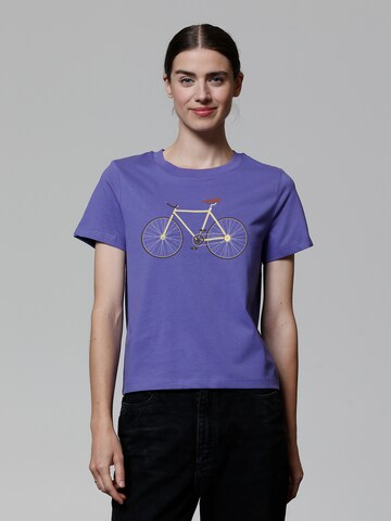 T-shirt 'Yellow Bike' Watapparel en violet : devant