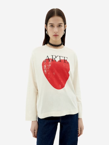 Maglietta ' ART LOVE ' di Thinking MU in bianco: frontale
