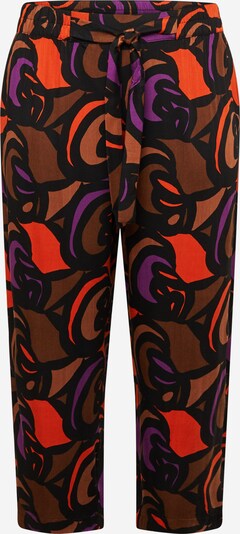 SAMOON Pantalón en marrón / lila oscuro / rojo fuego / negro, Vista del producto