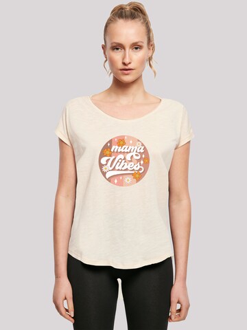 T-shirt 'Mothers Day Mama Vibes Vintage Inspired Motherhood' F4NT4STIC en beige : devant