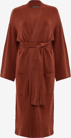 Threadbare Knitted coat 'Emerald' in Brown: front