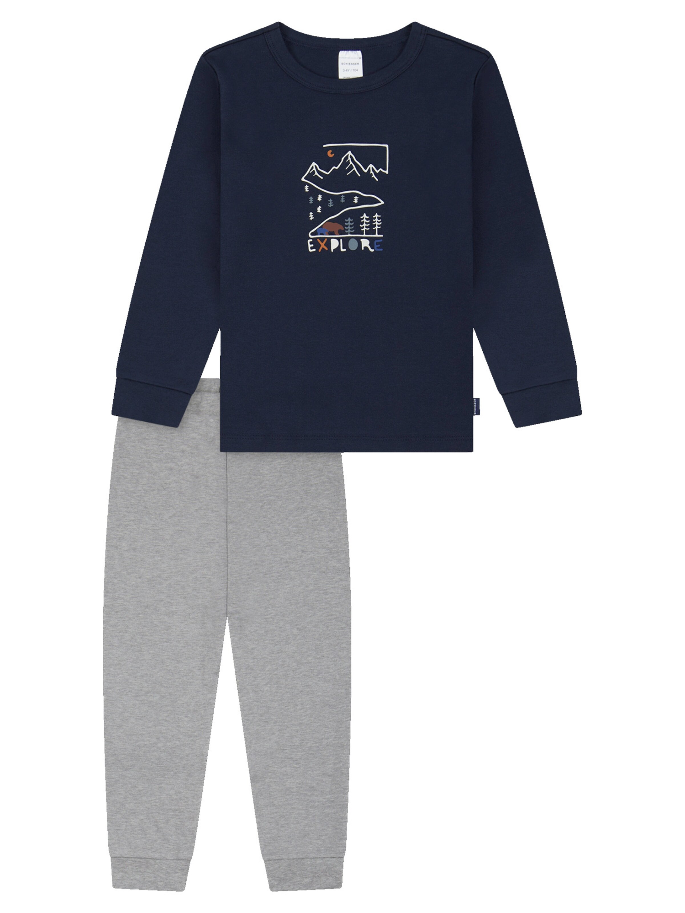 SCHIESSER Pajamas 'Boys World' in Blue: front