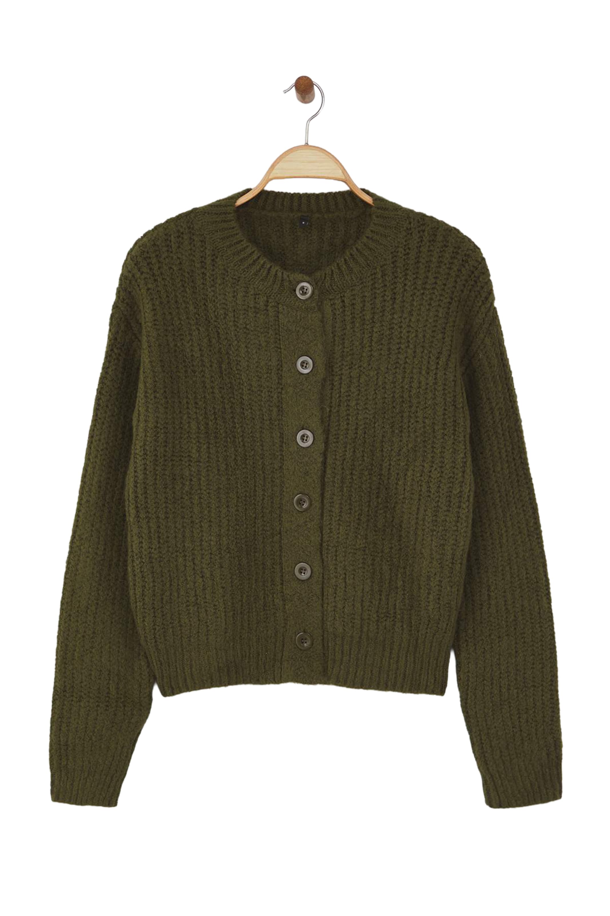 Trendyol Knit Cardigan in Green: front