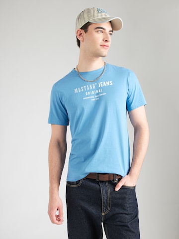 T-Shirt 'AUSTIN' MUSTANG en bleu : devant