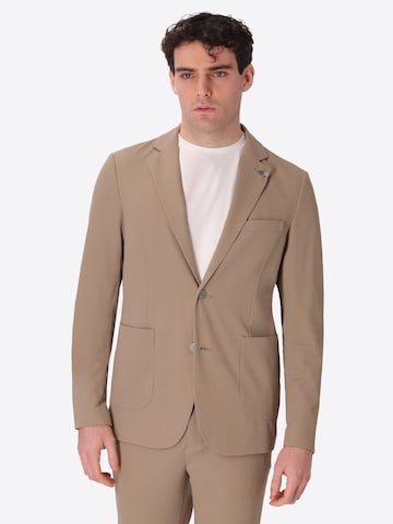Distretto12 Regular fit Colbert 'High-Perform12 Leccio' in Beige: voorkant
