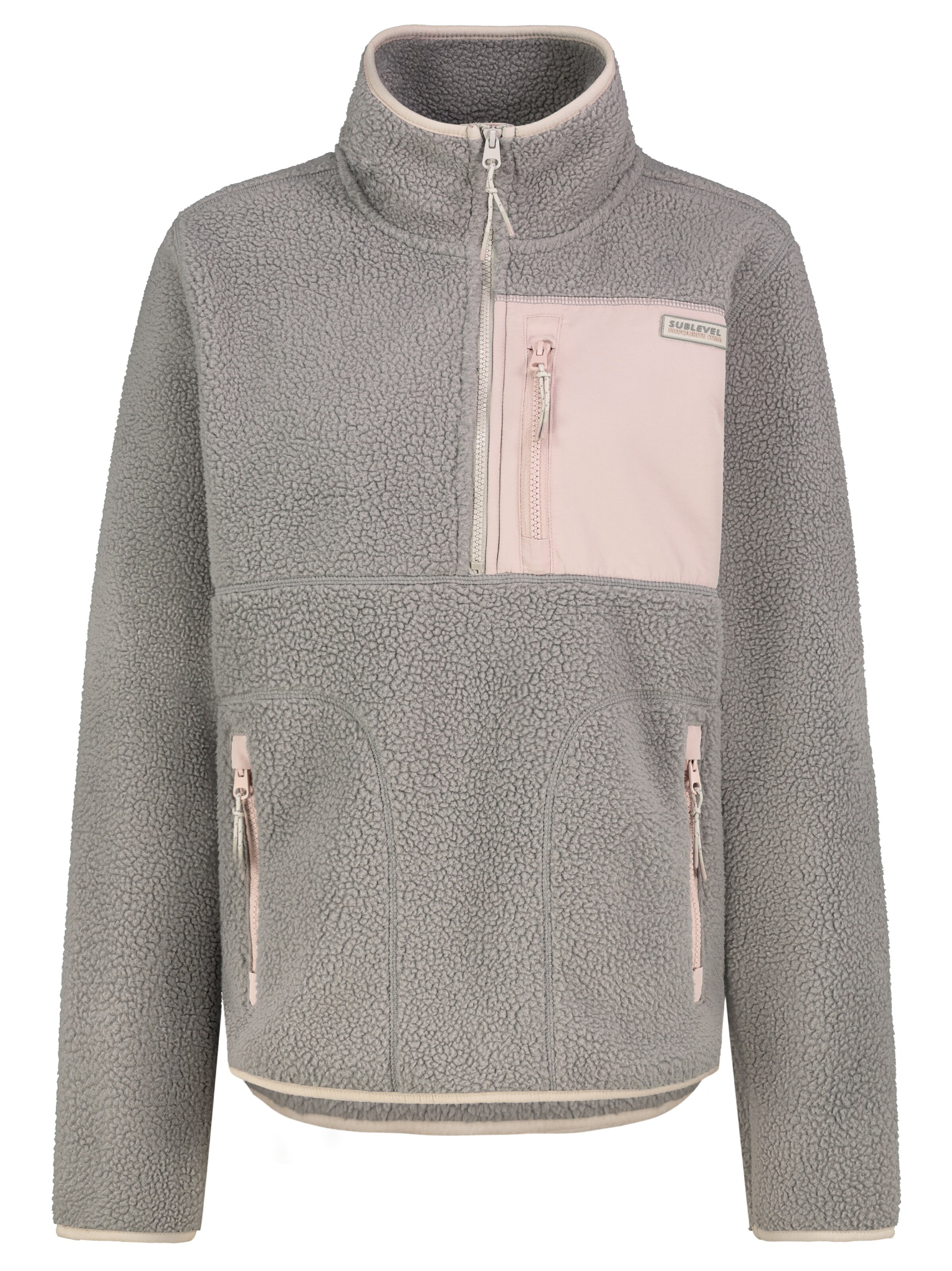 Sublevel Fleecejacke in Grau: Vorderseite