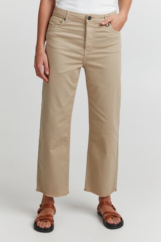 PULZ Jeans Regular Jeans in Beige: voorkant