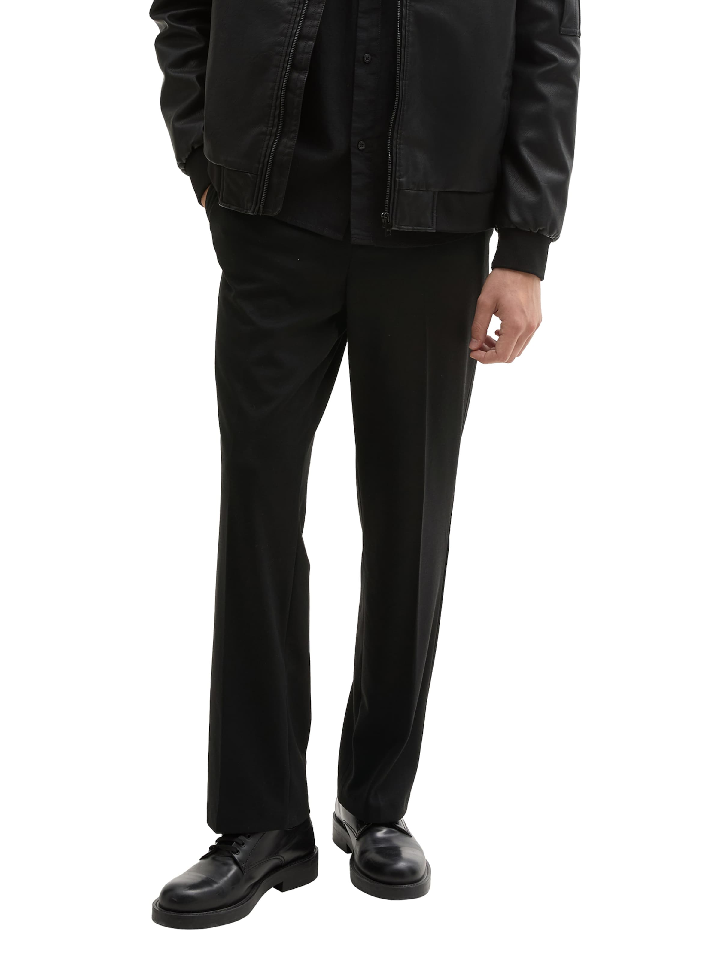 TOM TAILOR DENIM Loosefit Hose in Schwarz: Vorderseite