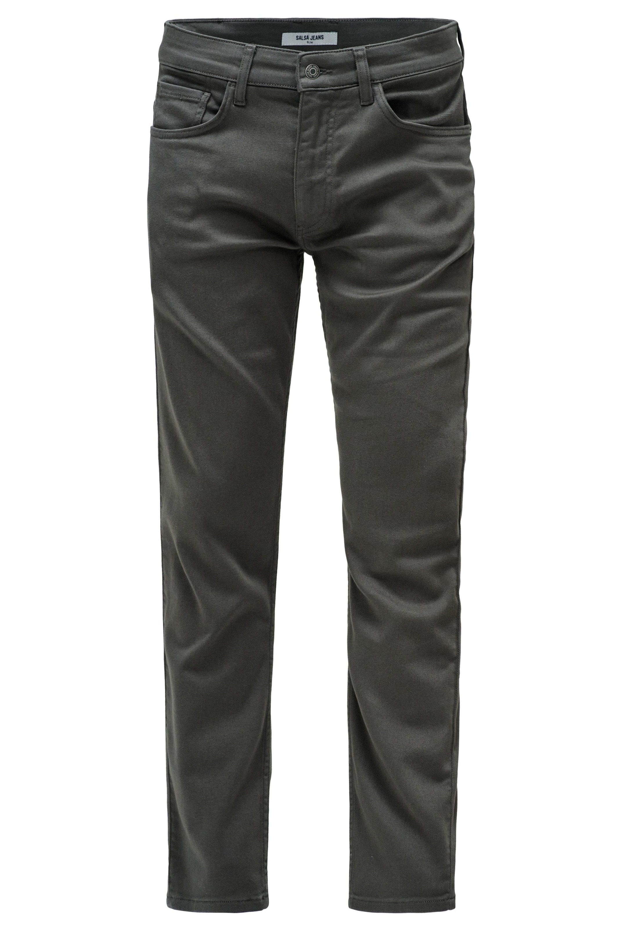 Salsa Jeans Slimfit Jeans in Grijs: voorkant