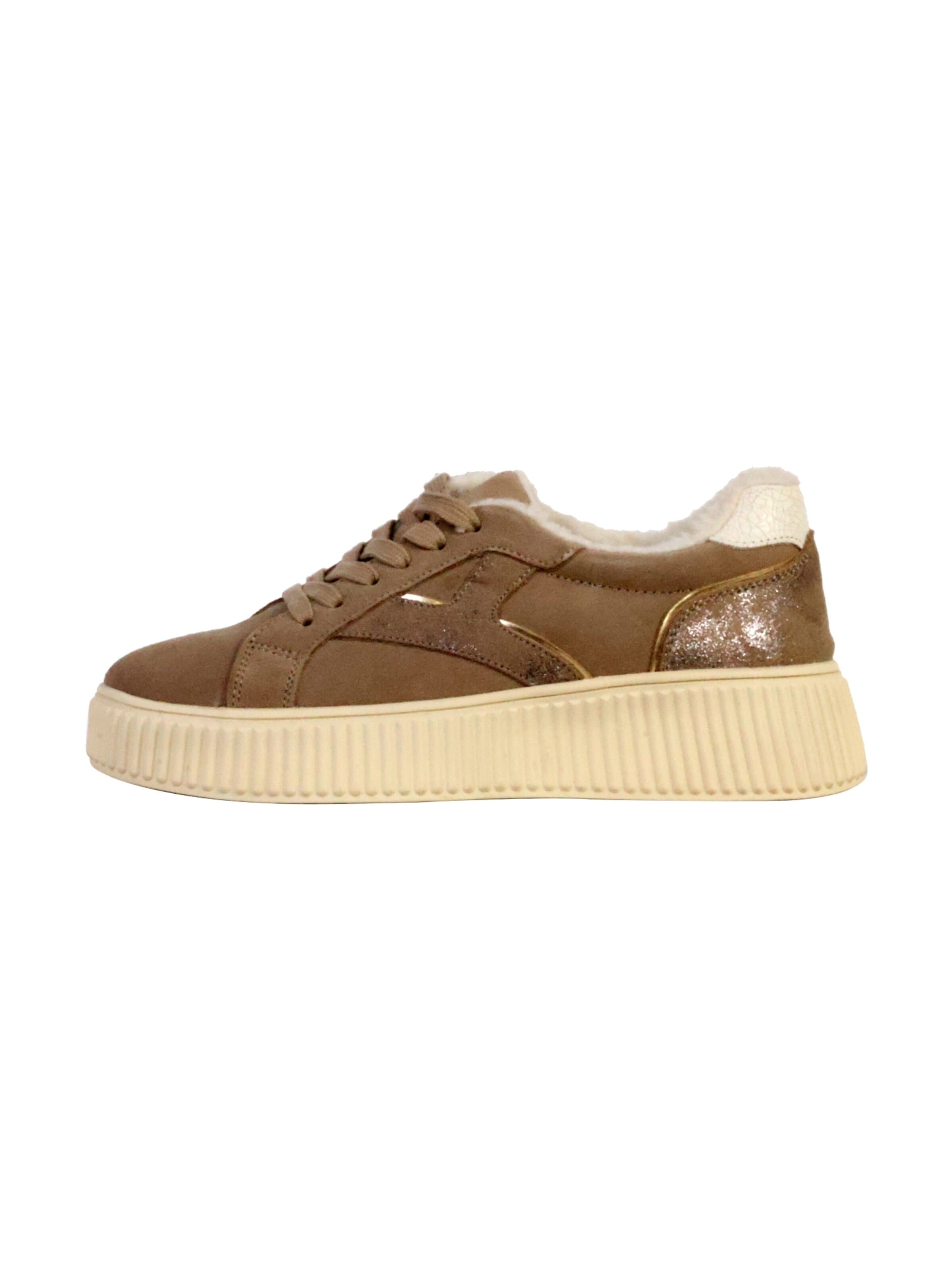 Chaussure de sport à lacets 'Alénoa-Sneaker aus Leder' The Divine Factory en marron : devant