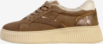 Chaussure de sport à lacets 'Alénoa-Sneaker aus Leder' The Divine Factory en marron : devant