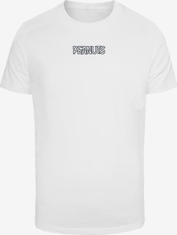 Merchcode Shirt 'Peanuts - Charlie' in Wit: voorkant