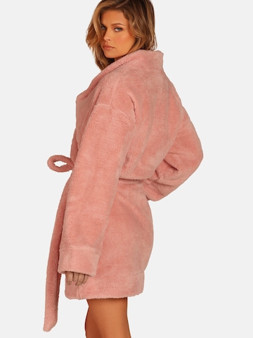 OW Collection Short Bathrobe 'DREAM' in Pink