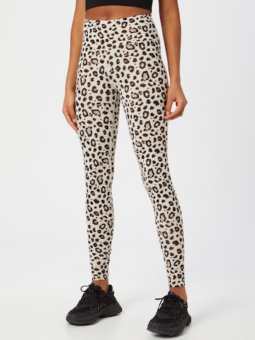 Hey Honey Skinny Workout Pants in Brown: front