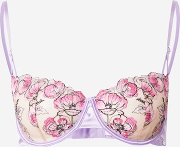 Lindex Balconette Bra 'Aida' in Purple: front