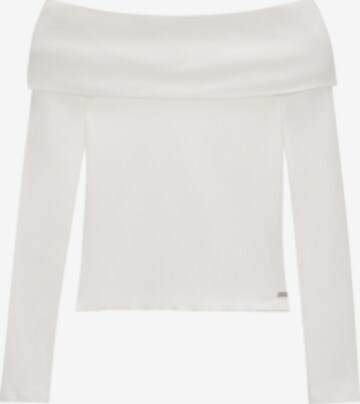 T-shirt Pull&Bear en blanc : devant