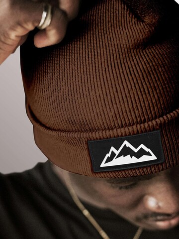 Neverless Beanie 'Mountain' in Brown: front