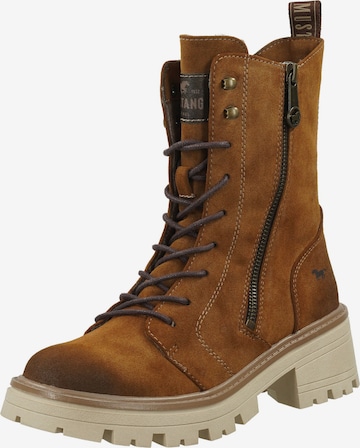 MUSTANG Lace-Up Ankle Boots in Brown: front