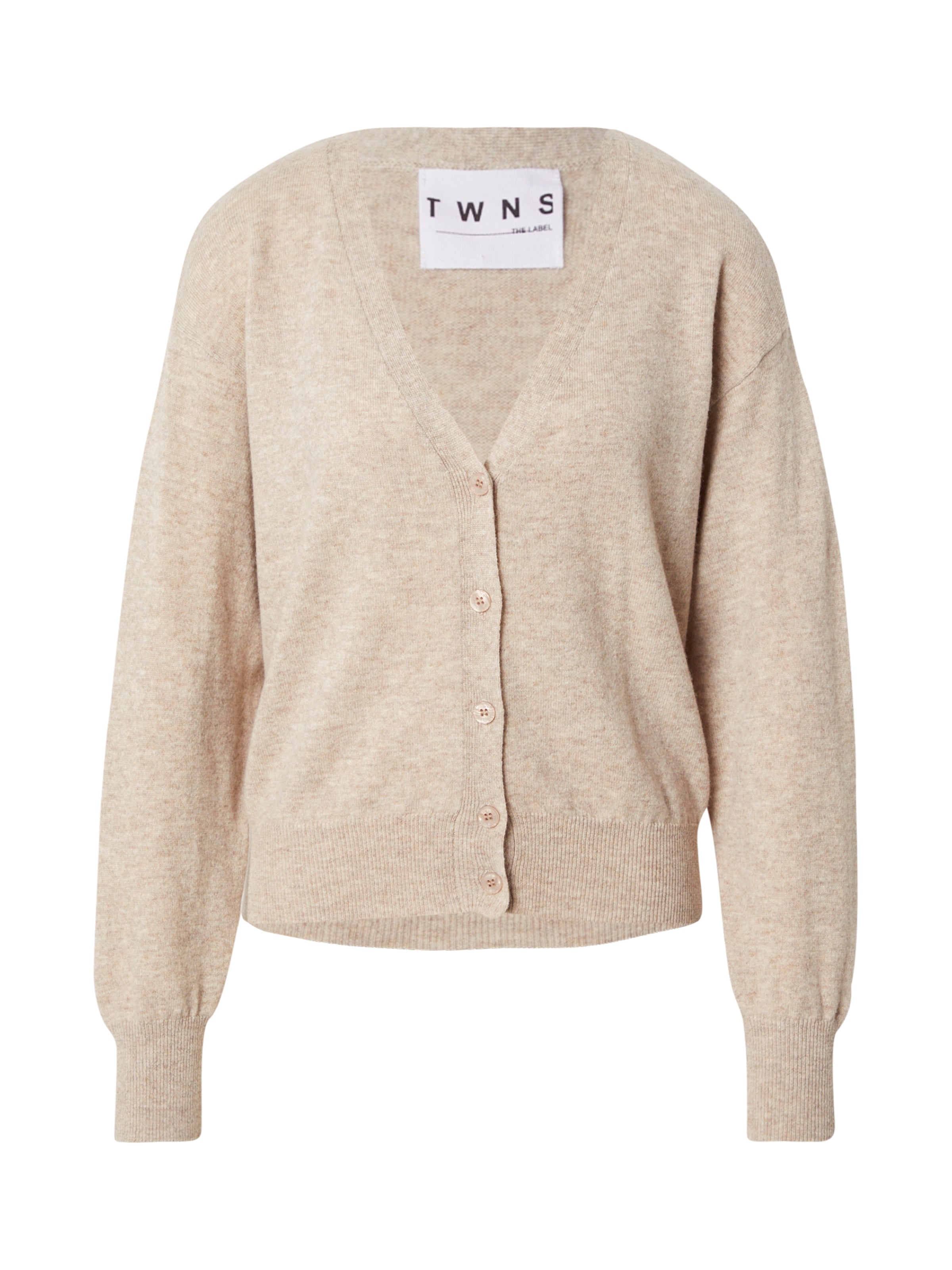 TWNS THE LABEL Knit cardigan 'Aspen' in Beige: front