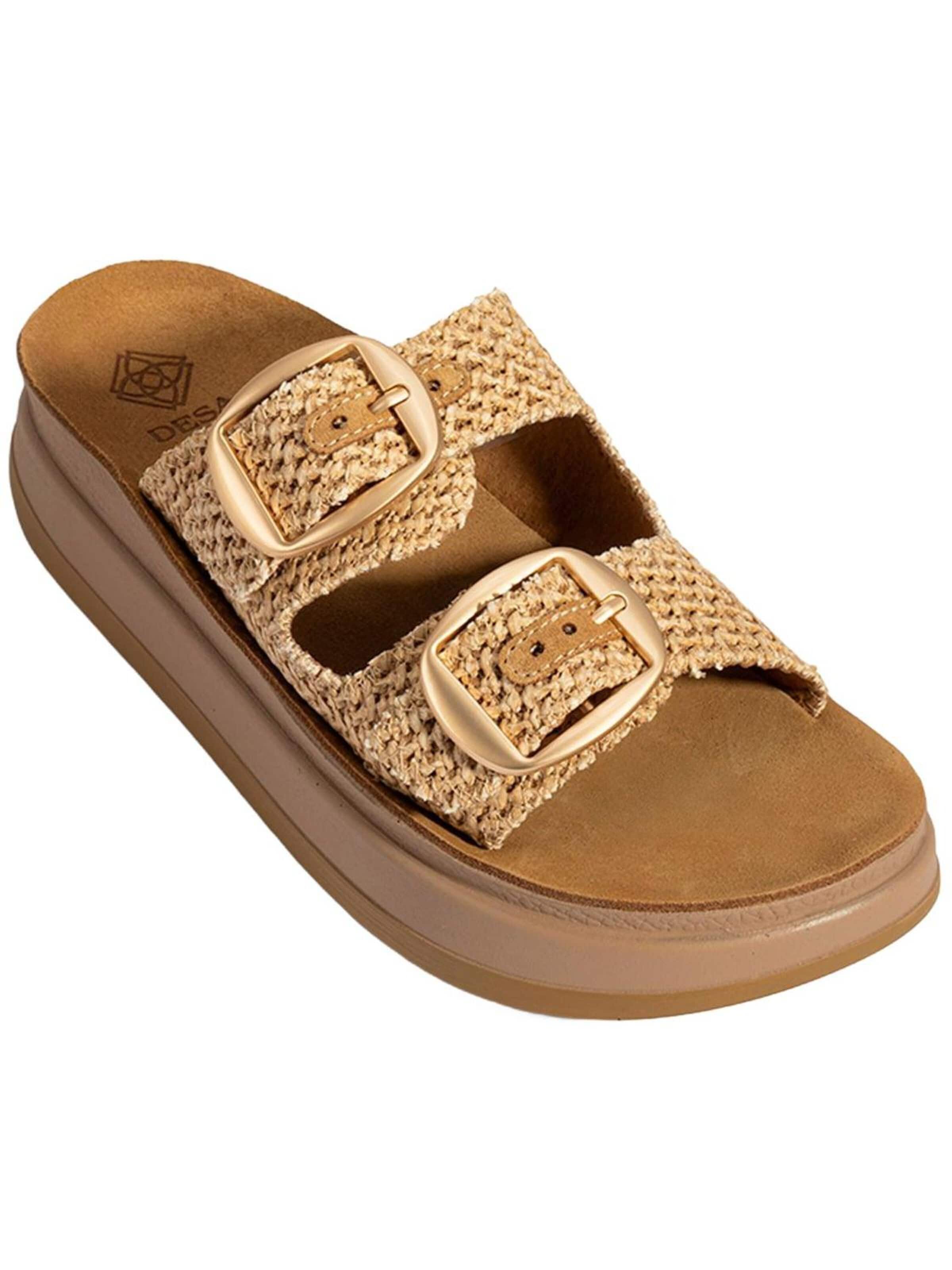 Desa Slipper 'Keilrutschen' in Beige