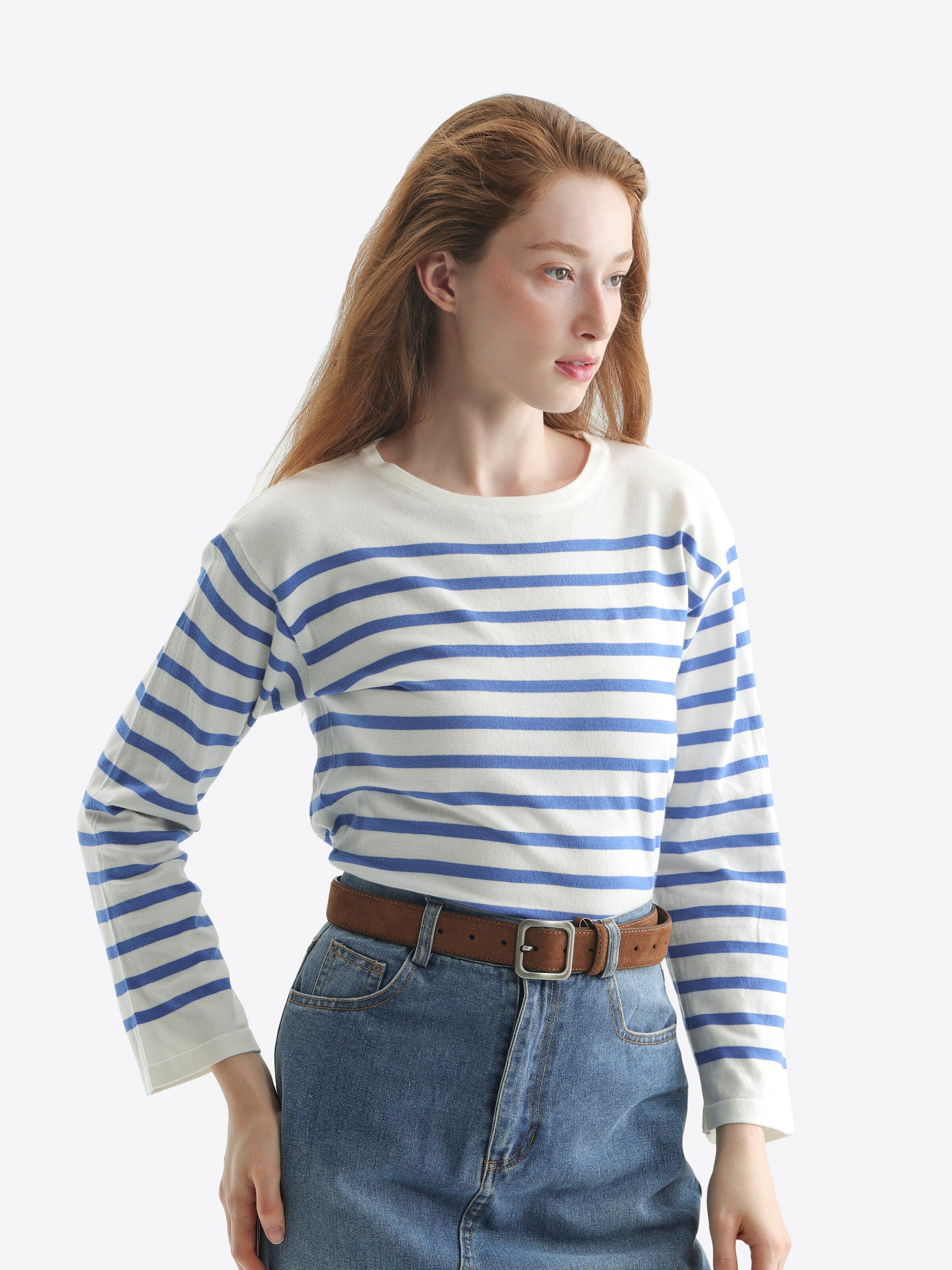 TorWeit Sticktop 'Fine Knitted Top'‌‌ in Blau