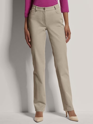 MADELEINE Slimfit Jeans in Beige: voorkant