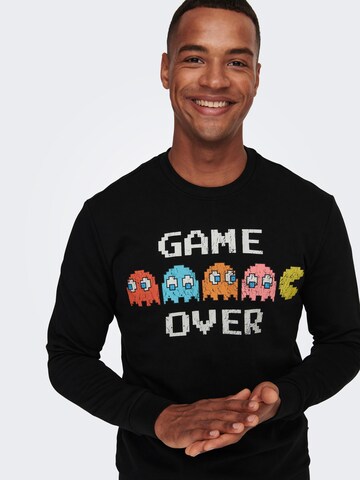 Only & Sons - Sudadera 'Pacman' en negro