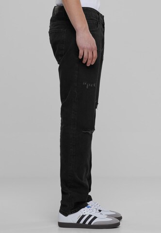 2Y Premium Tapered Jeans in Schwarz