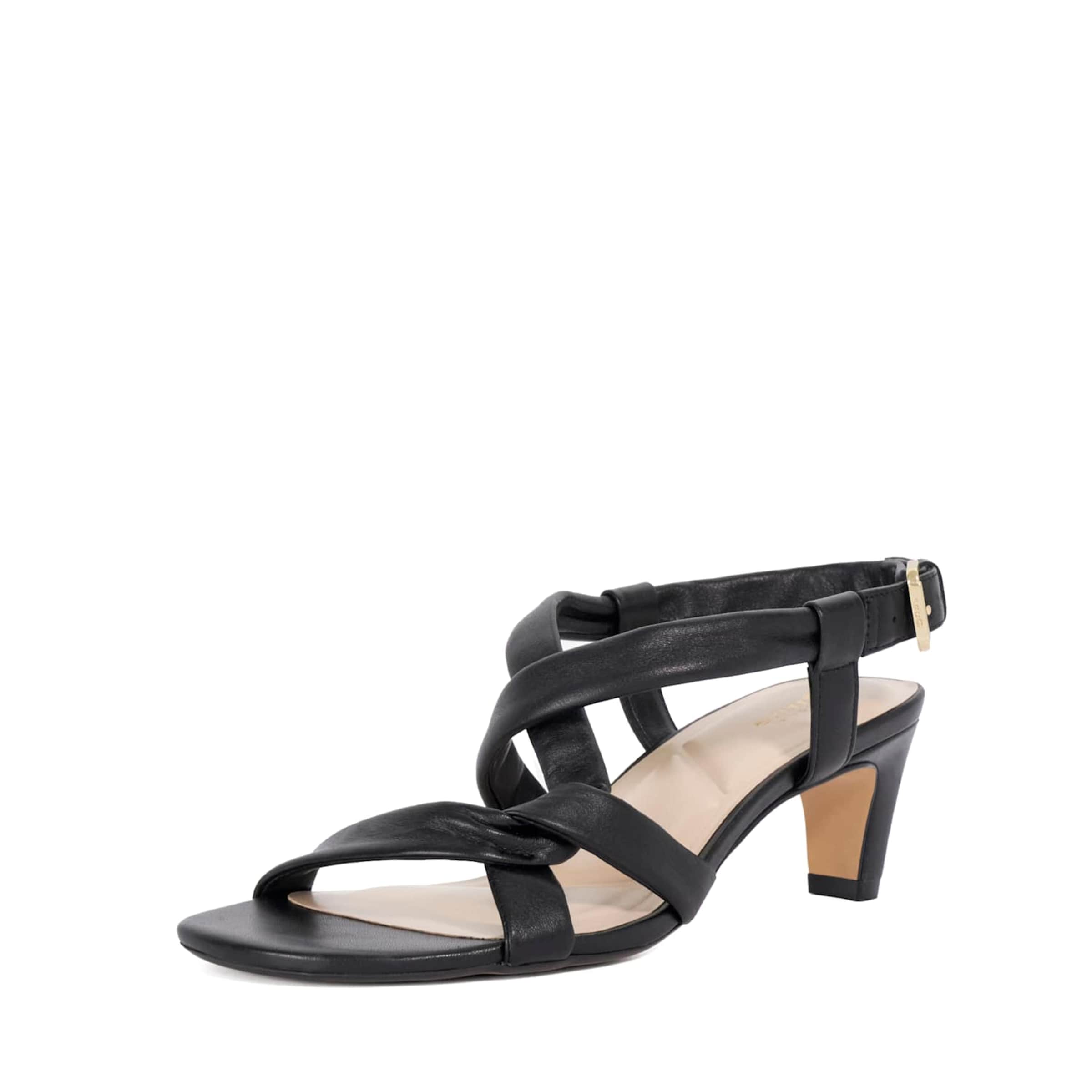 Sandales Dune LONDON en noir : devant